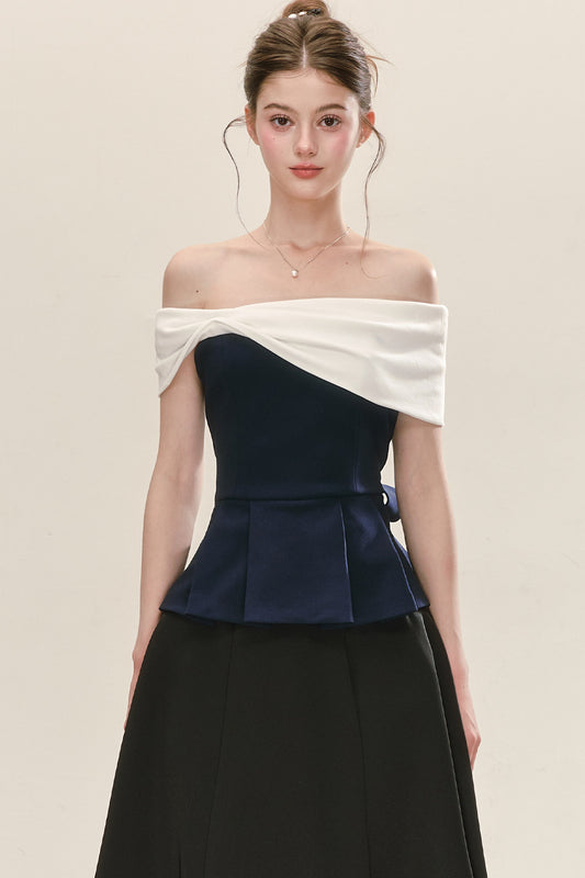 Off-Shoulder Peplum Tube Top