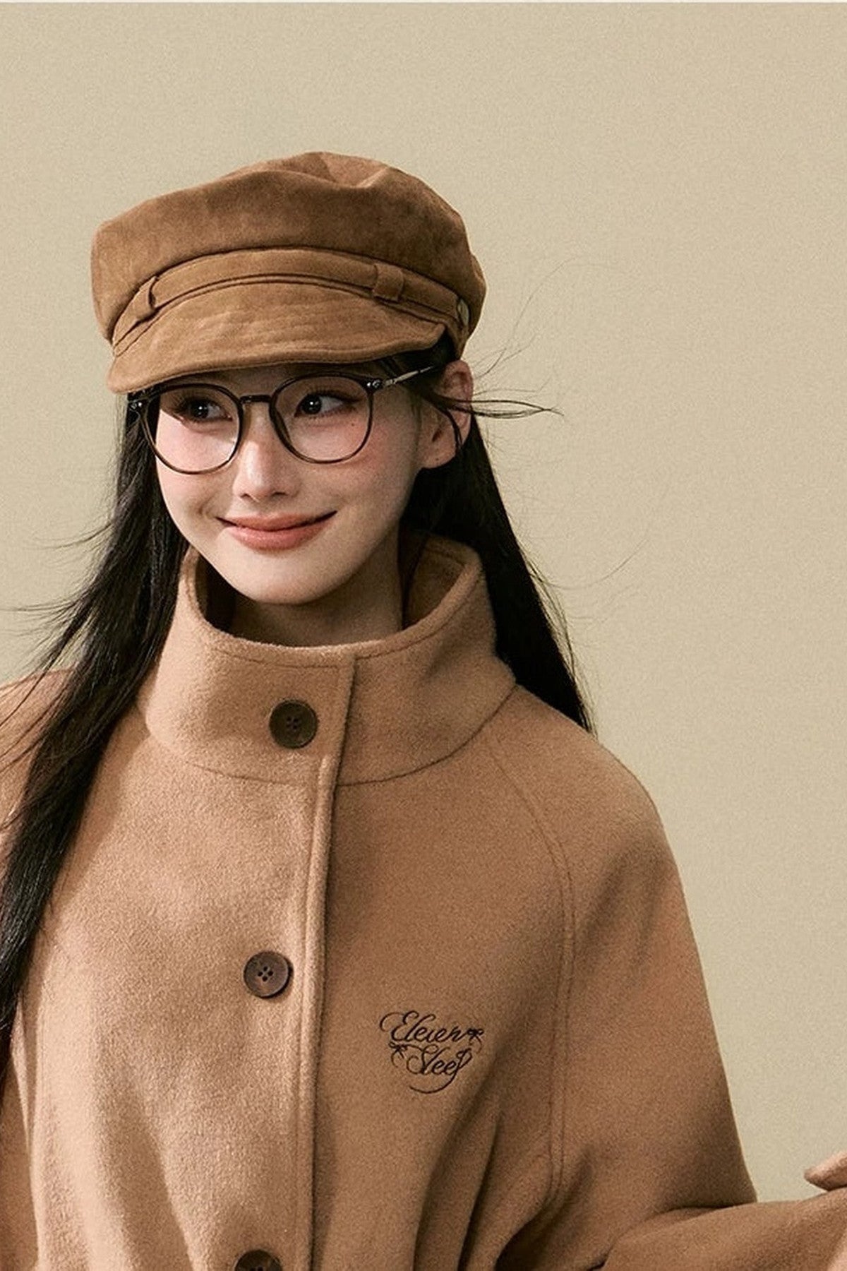 Brown Wool Embroidered Jacket and Pants Set-Up