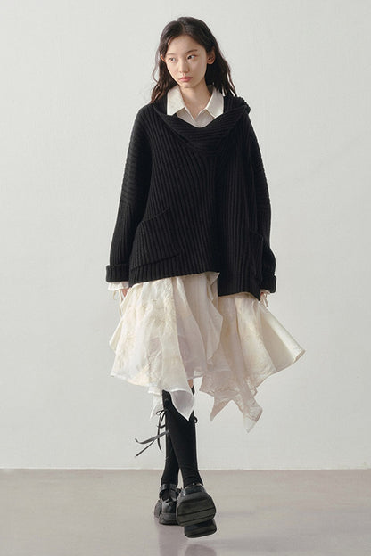 Loose Striped Knit Cardigan