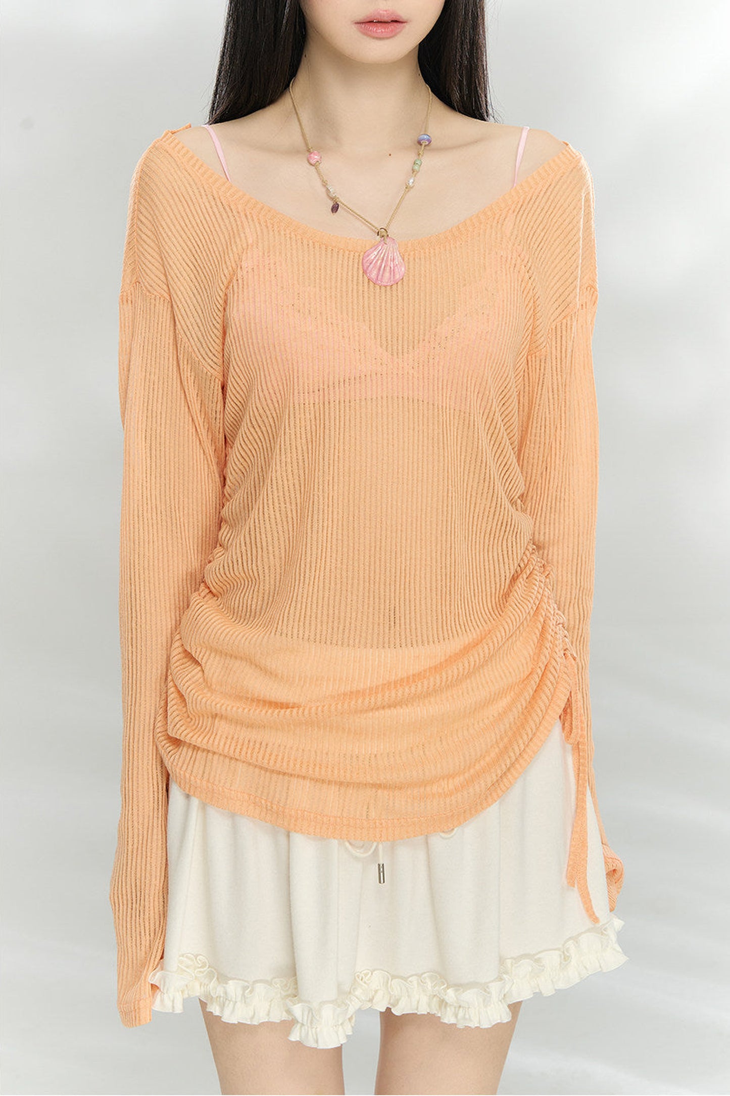 Transparent Colorful Knit Blouse