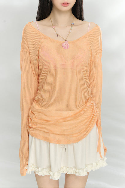 Transparent Colorful Knit Blouse