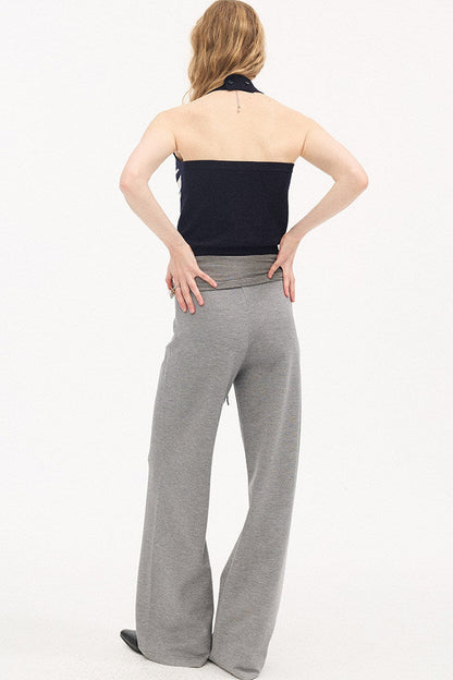 Gilet halter lavorato a maglia a righe