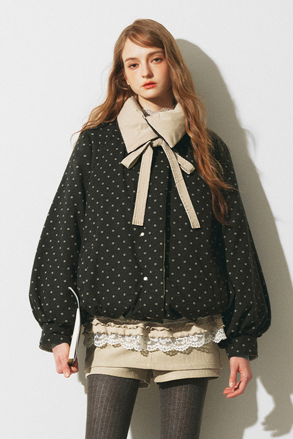Reversible Polka Dot Bow Down Jacket