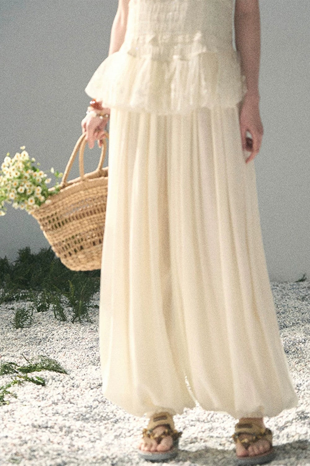 French Lace Summer Top and Pants Set