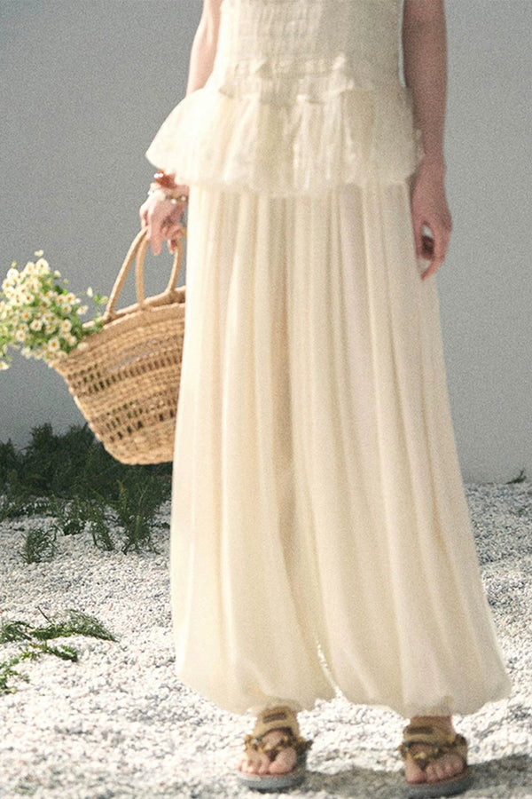 French Lace Summer Top and Pants Set