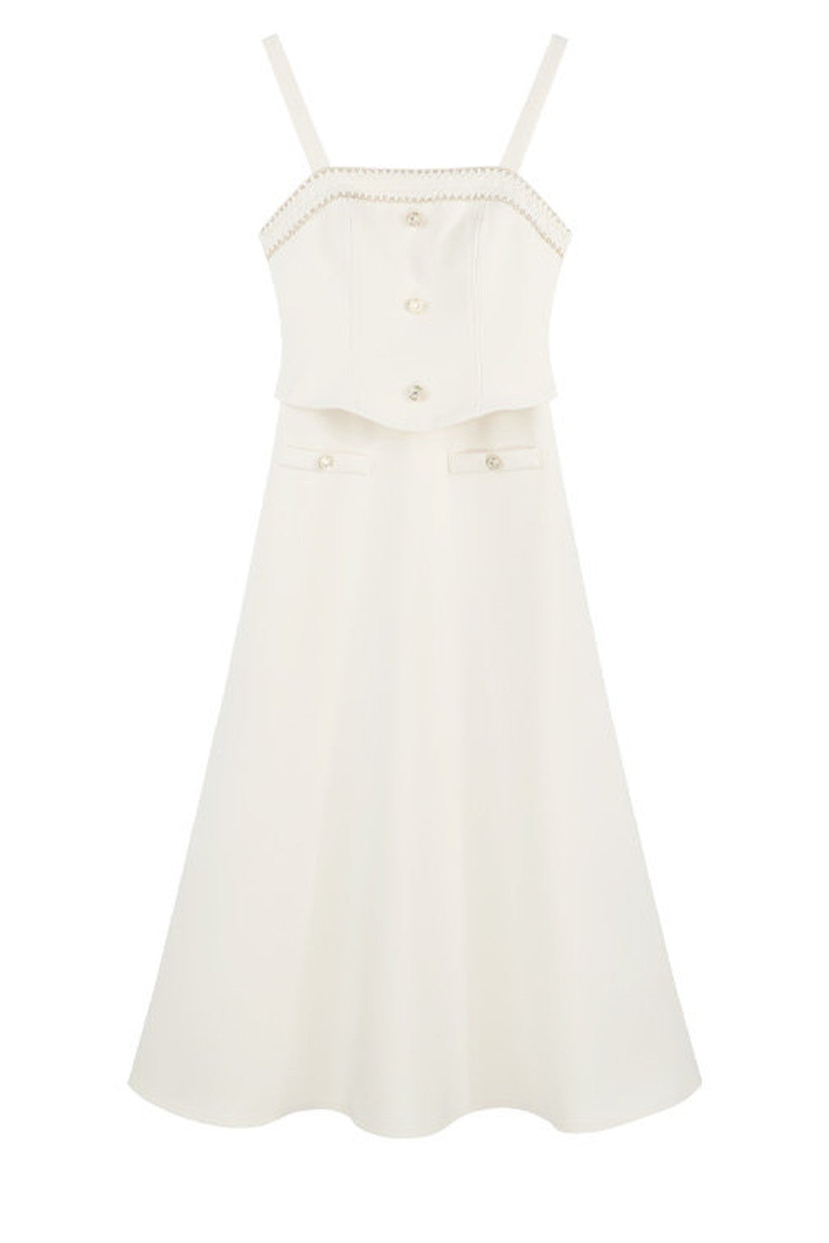 Off-White Chanel-Style A-Line Dress and Short Jacket Set-Up