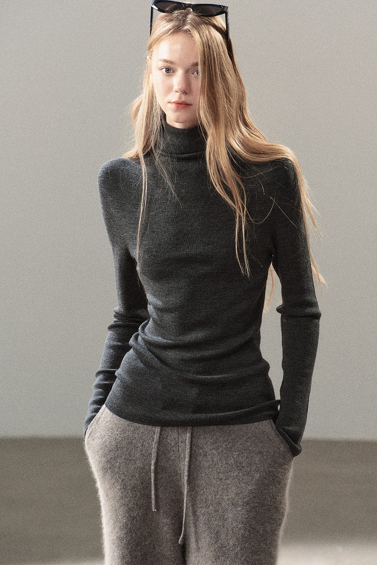 Conjunto de chaqueta y top de capa base de punto
