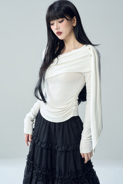 Long Sleeve Cape Shawl Top