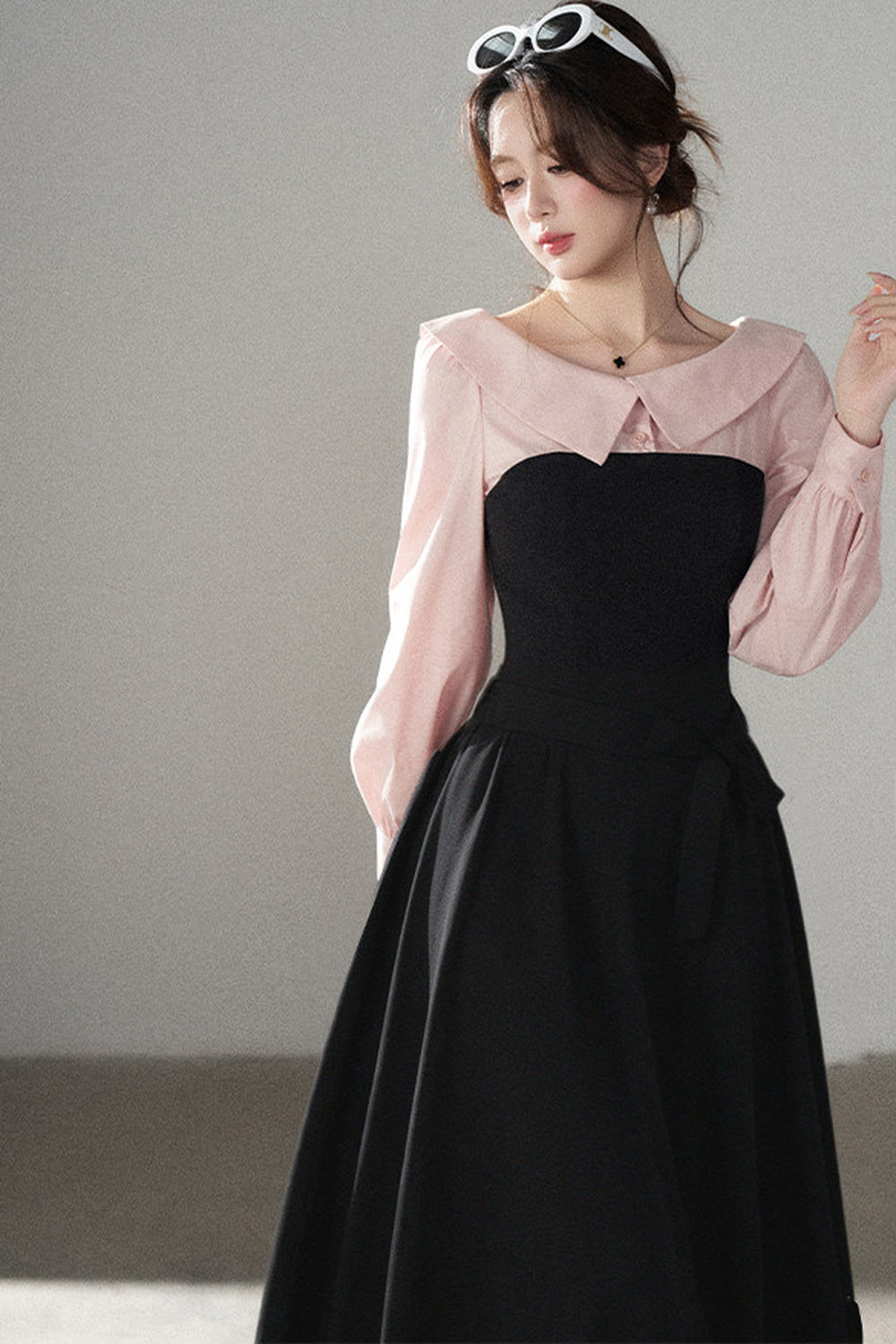 Black Flared Shirt Dress