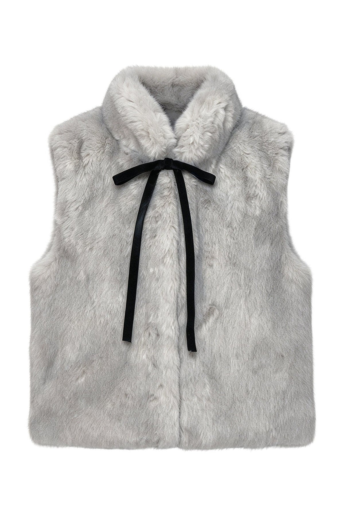 Bow Tie Faux Fur Vest