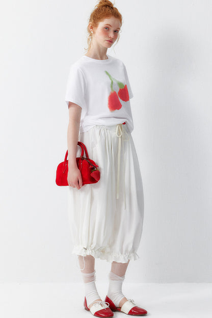 Watercolor Cherry Cotton Blouse