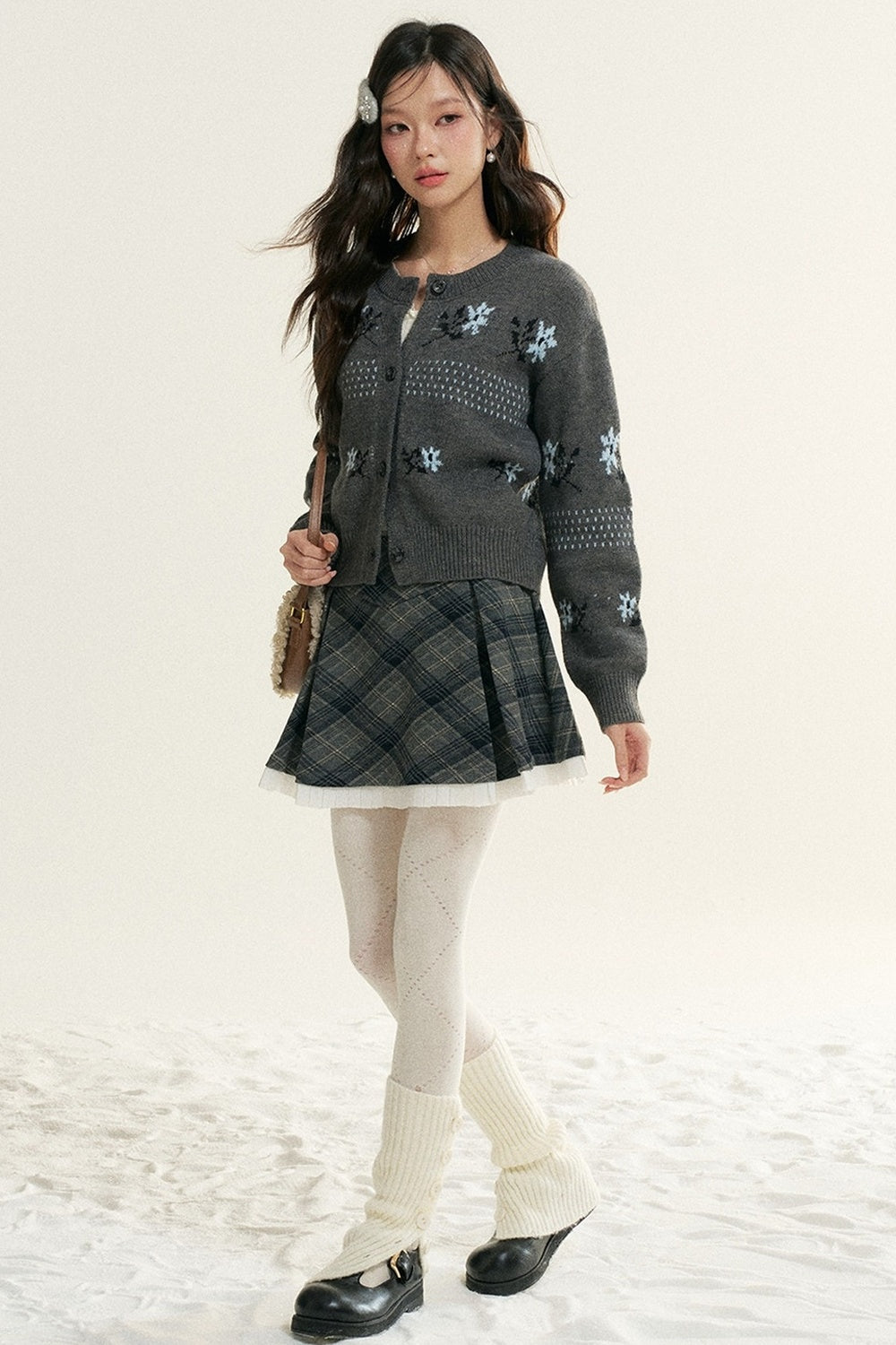 Fair Isle Jacquard Knit Cardigan