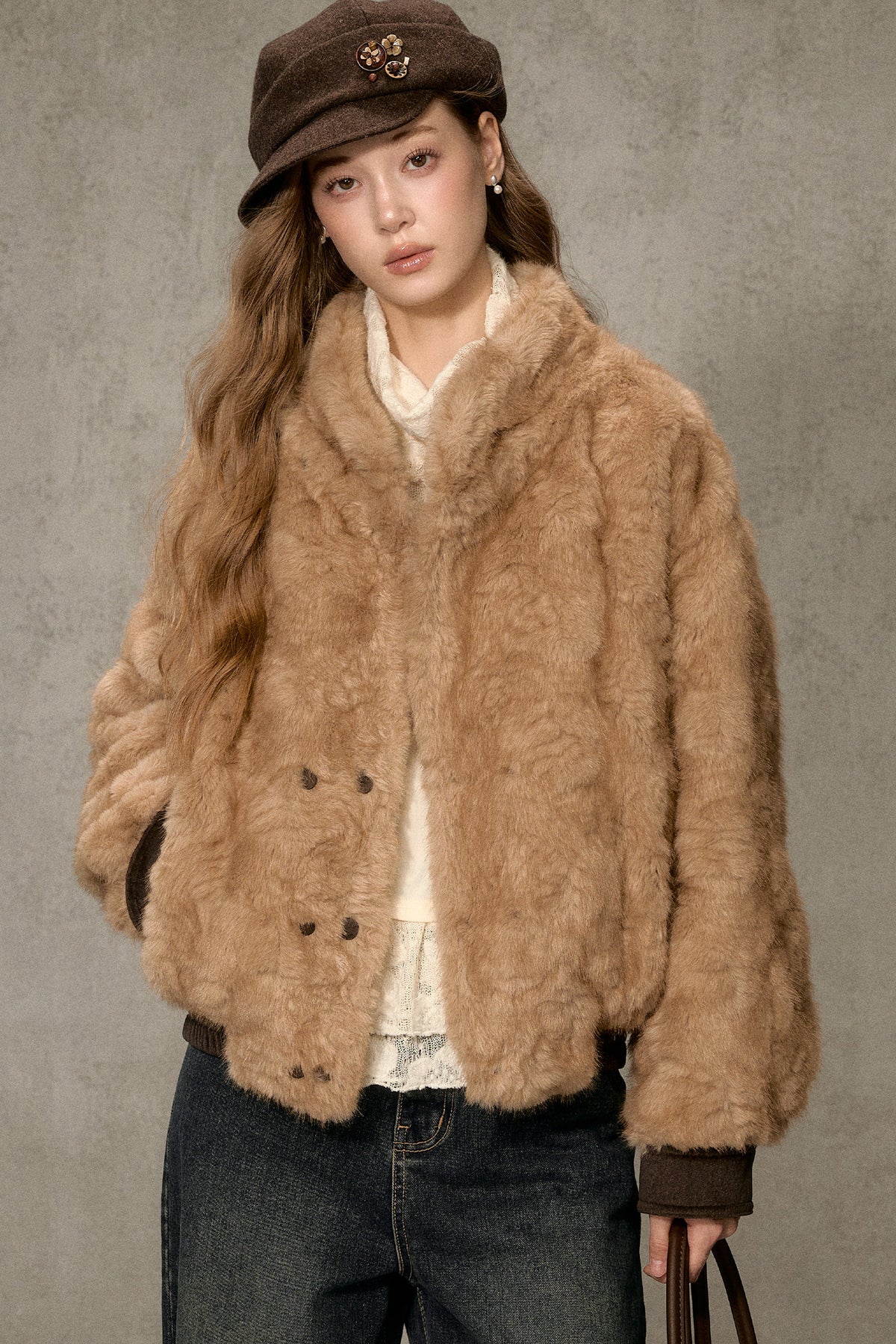 Reversible Faux Suede Plush Jacket