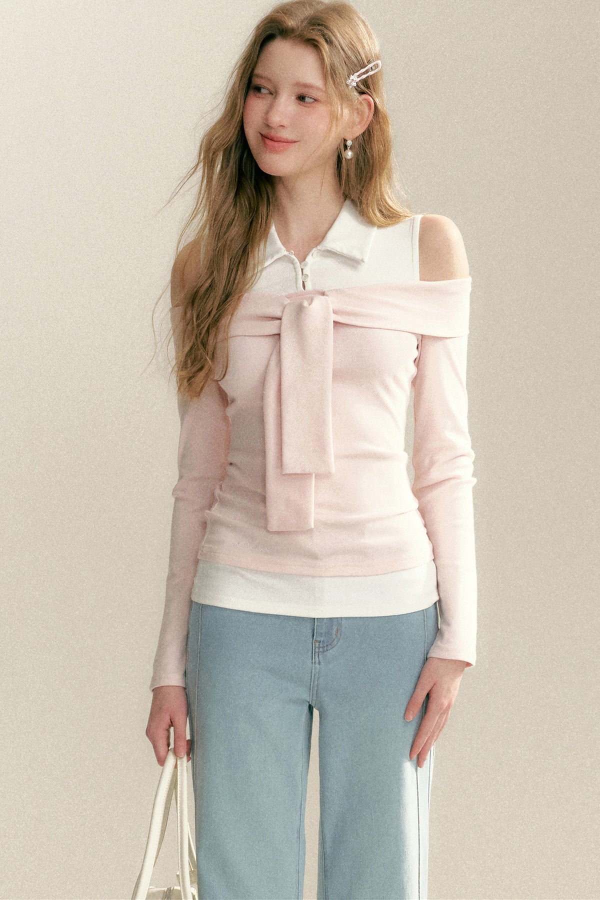 Off-Shoulder Layered-Look Tie Top