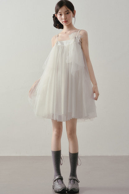 Layered Tulle A-Line Puff Dress