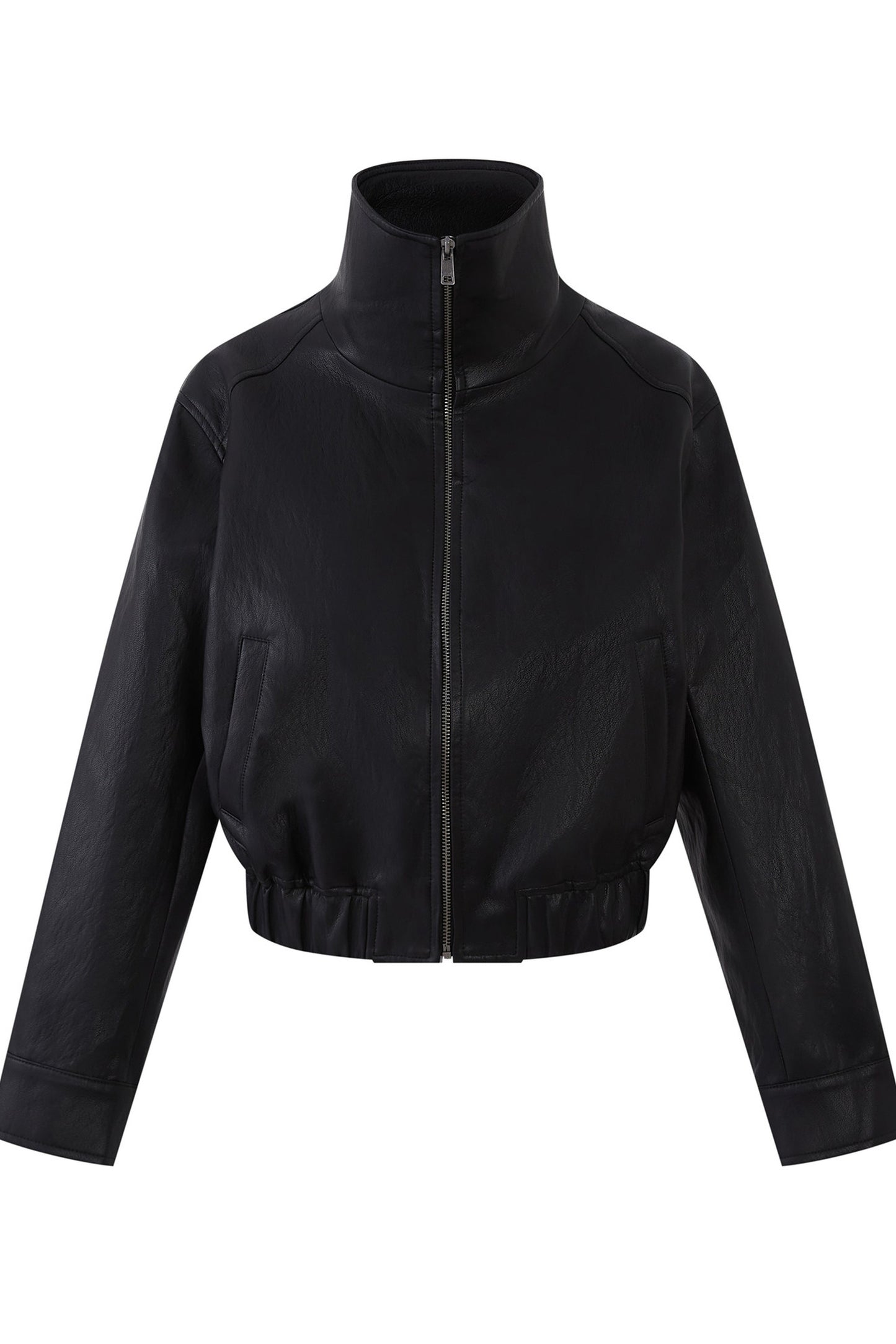 Black Biker Style PU Leather Jacket