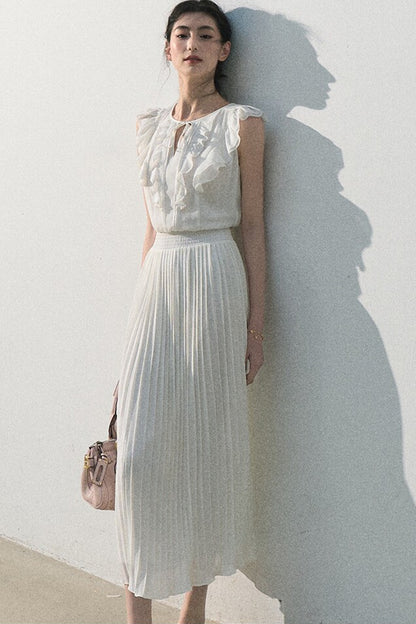Pure White Chiffon Dress