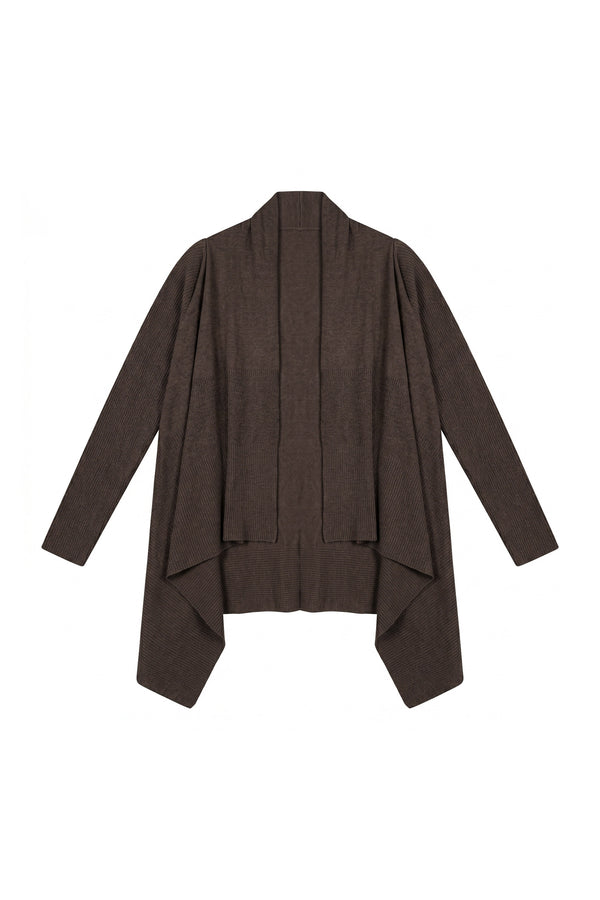 Irregular Knit Cardigan and Skirt 3-Piece Set-Up
