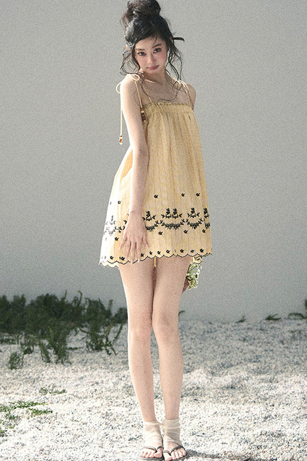 Double-Sided Wave Hem Dress