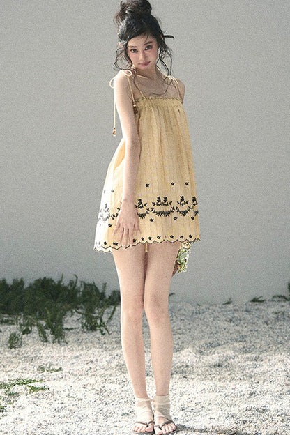 Double-Sided Wave Hem Dress