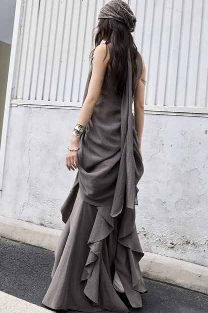 Bohemian Pleated Draped Vest