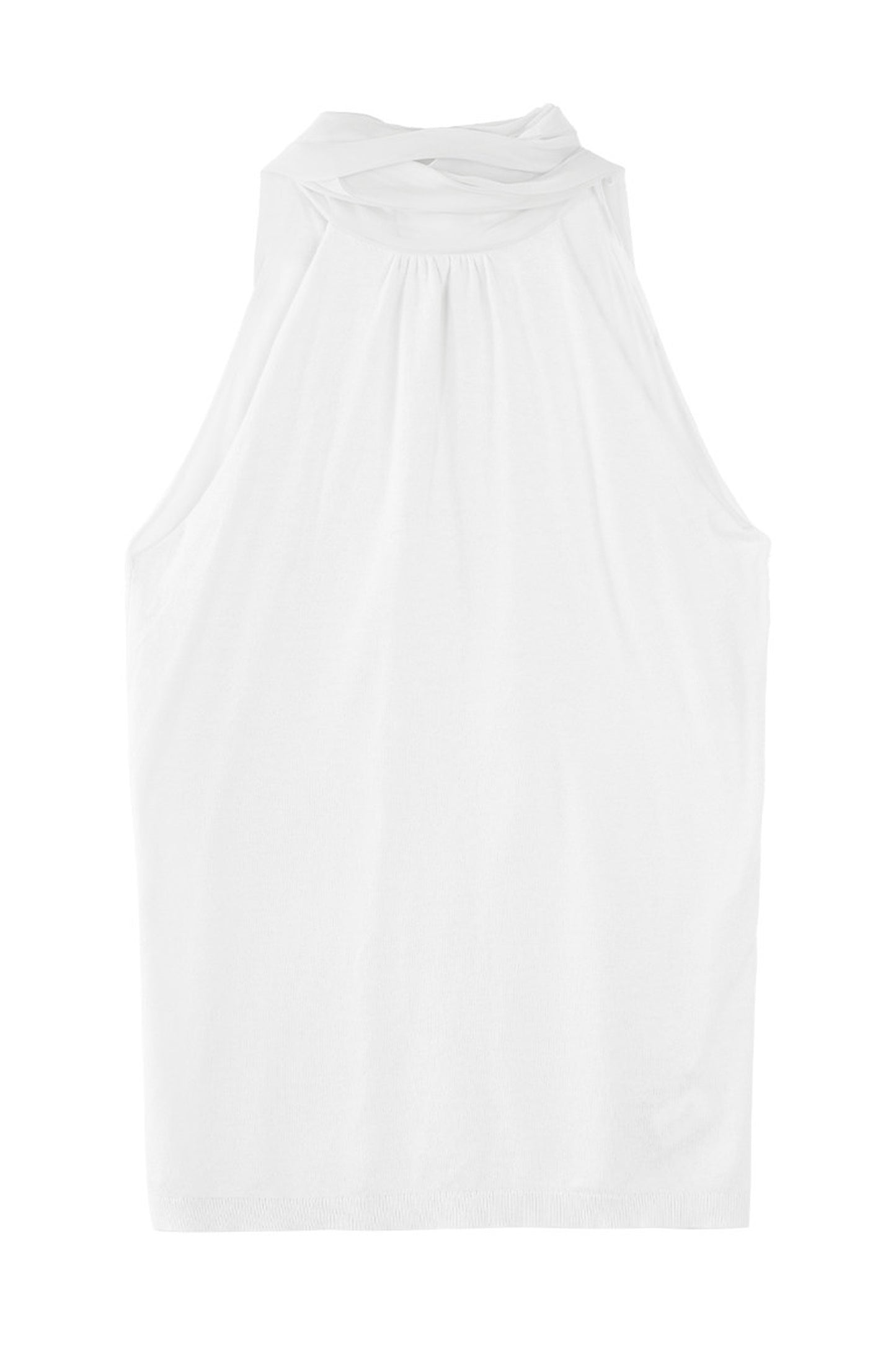 Cotton Silk Ribbon Sleeveless Halter Top