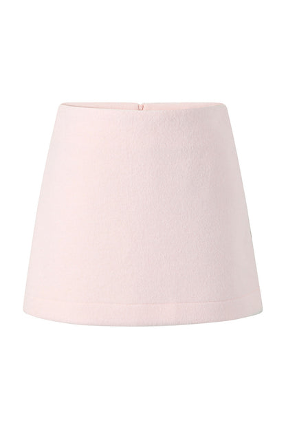 Elegant Double-Breasted Woolen Coat and Skirt Set-Up