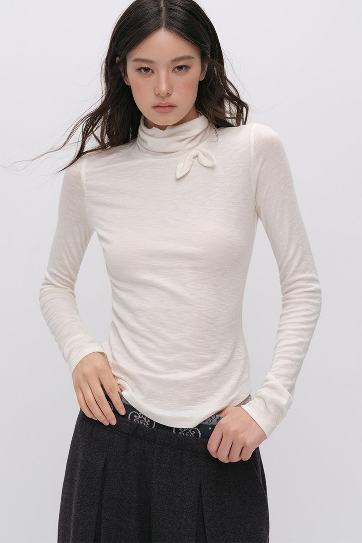 X-Line 3D Bow Tencel Wool T-Shirt