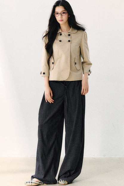Veste croisée à col Claudine