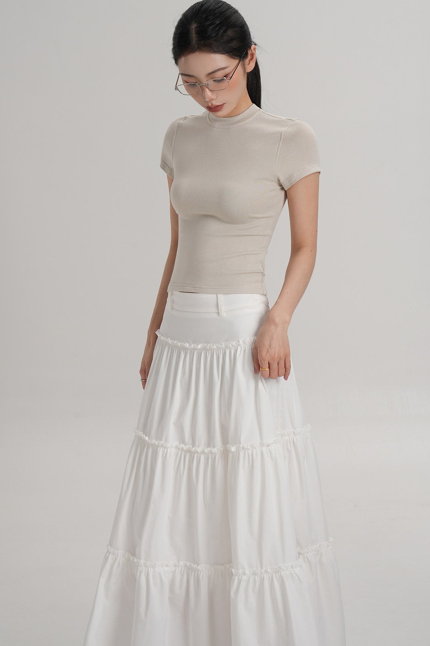 Elegant Wool Waist-Cinching Top