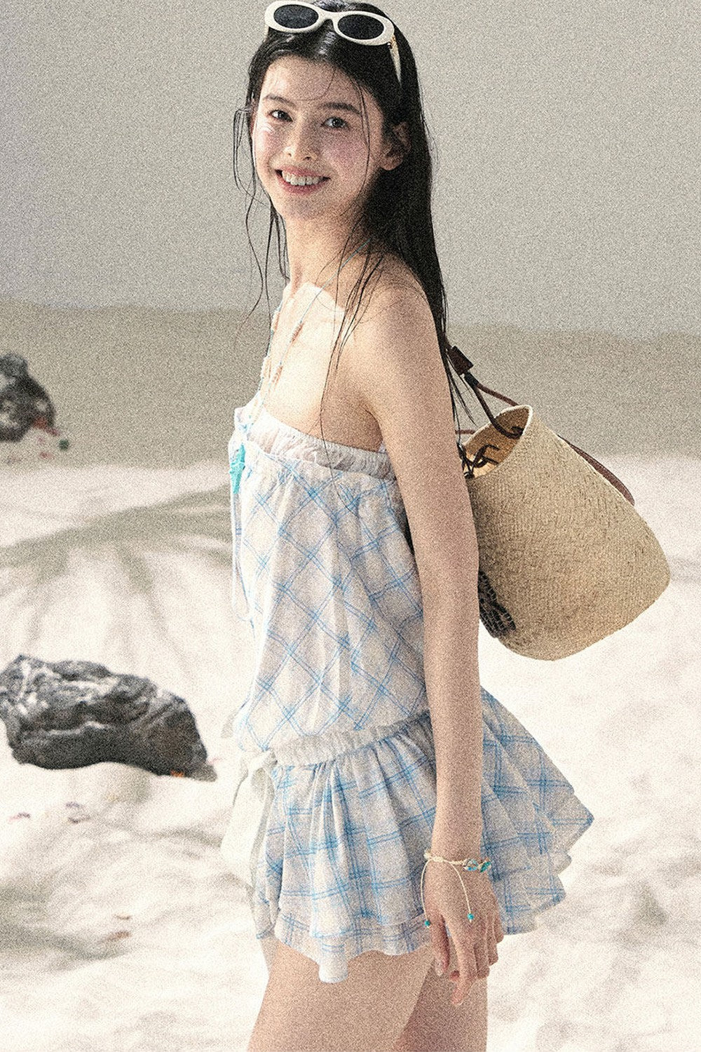 One-Shoulder French Quilted Dress