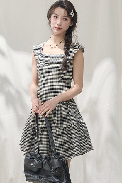 Cloud Garden Plaid Dress