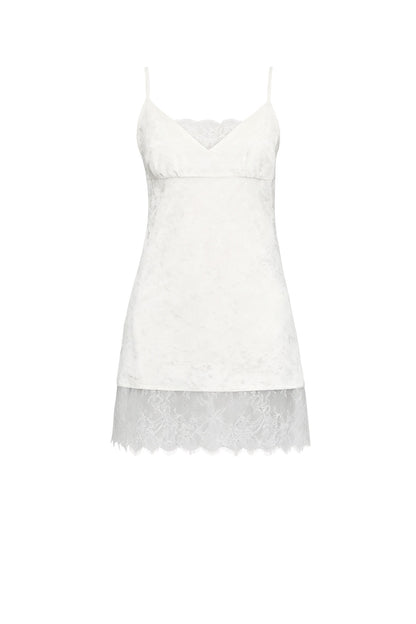 Eyelash Lace Velvet Texture Patchwork Layered Camisole