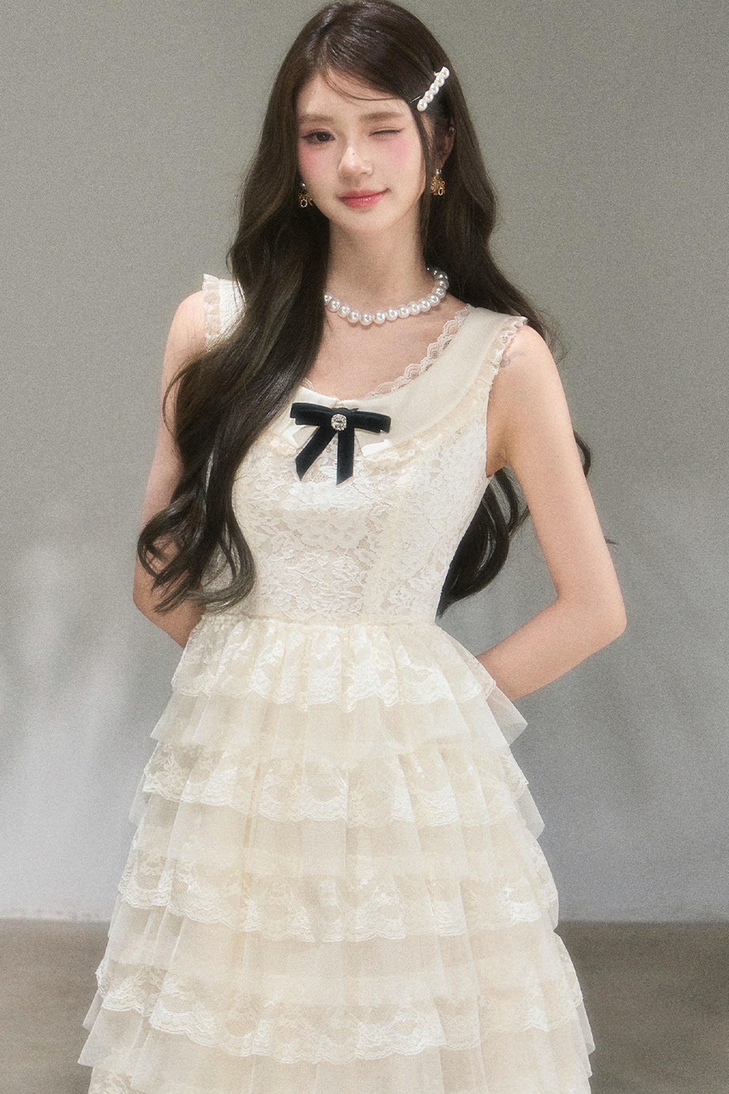 Thousand-Layer French Lace Dress
