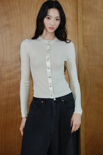Pure Wool Button Knit Top