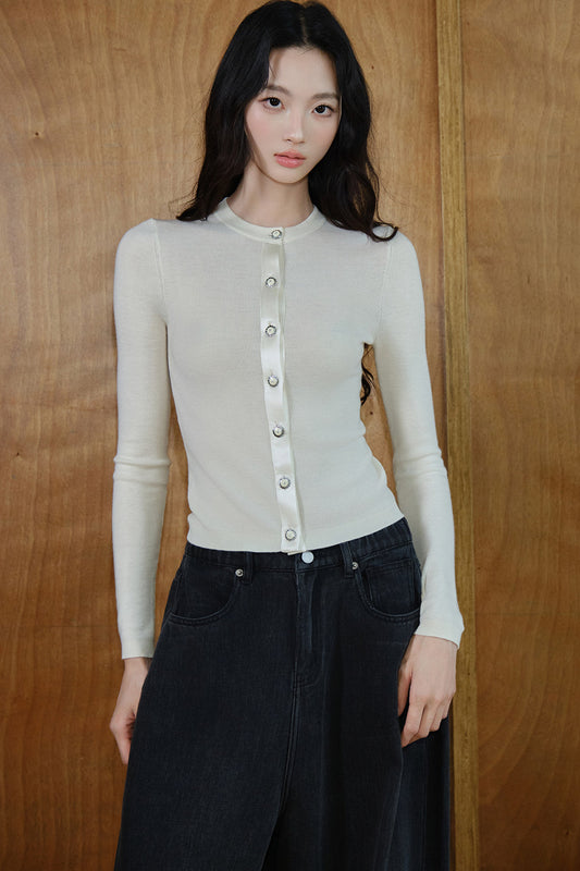 Pure Wool Button Knit Top