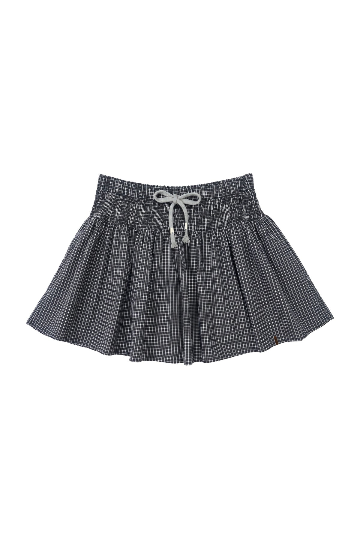 Drawstring Plaid A-Line Skirt
