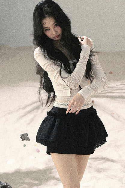 레이스 펀칭 여름 투피스 세트