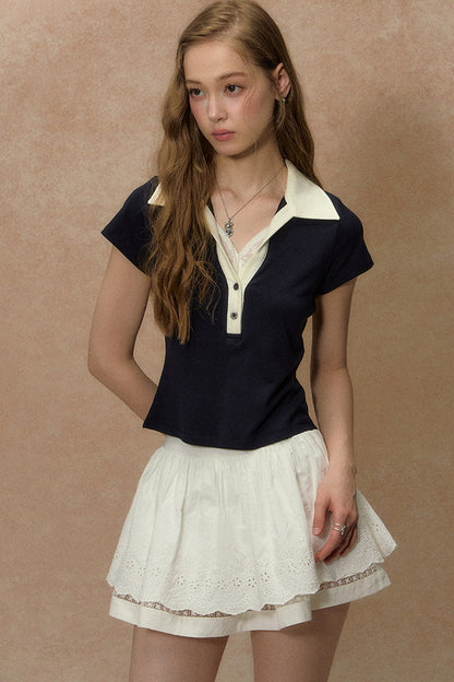 Lapel Short Sleeve T-Shirt