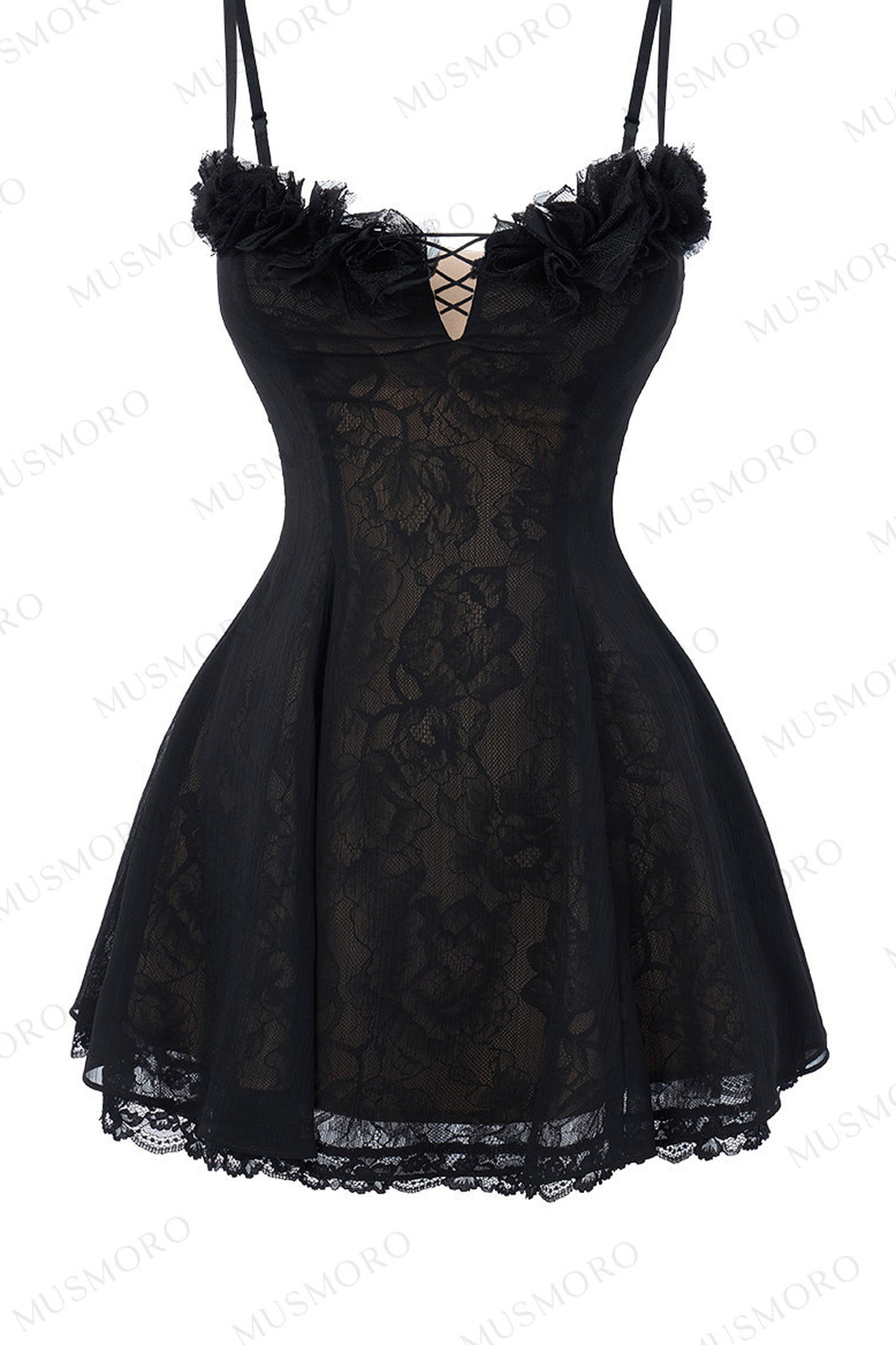 Lace Mesh Floral Dress