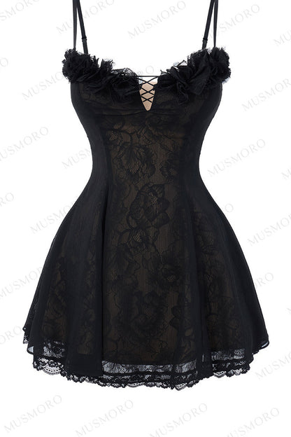 Lace Mesh Floral Dress