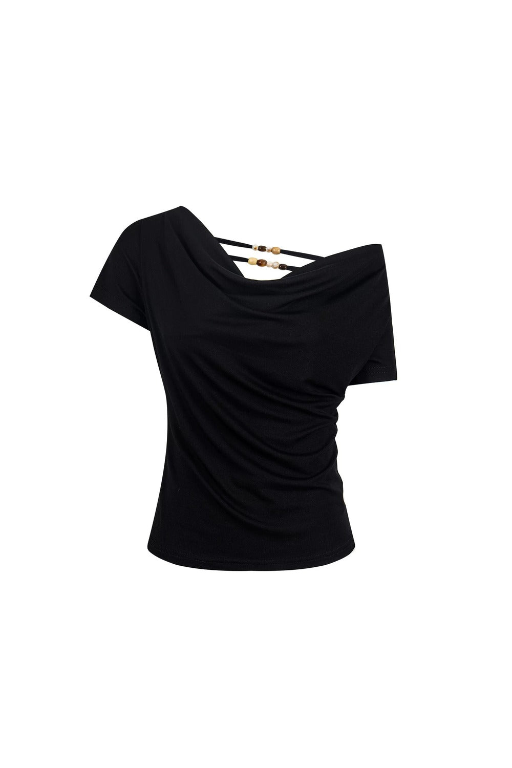 T-shirt americana rétro con spalle scoperte