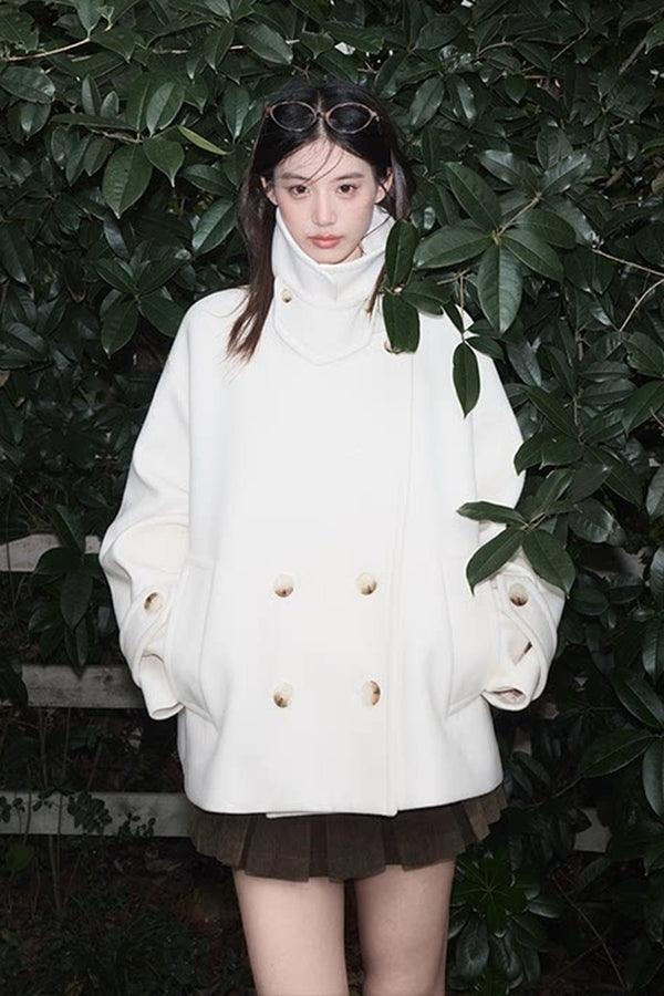 Two-Way Double-Breasted Wool Jacket
