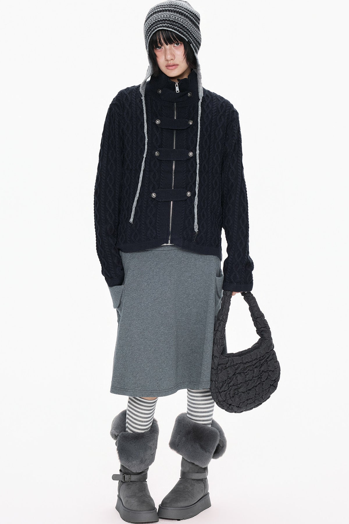 Cable Knit Toggle Cardigan