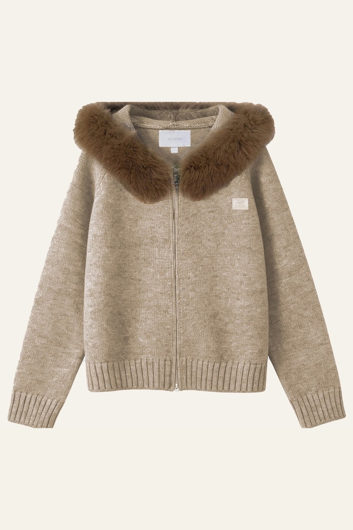 Thick Hooded Zip-Up Knit Cardigan Jacket