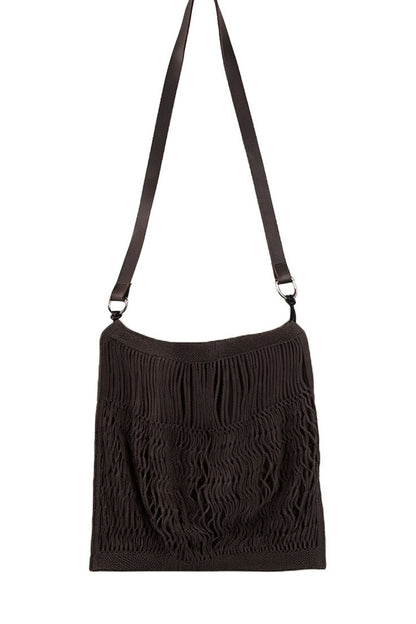 Woven Leather Strap Tote Bag
