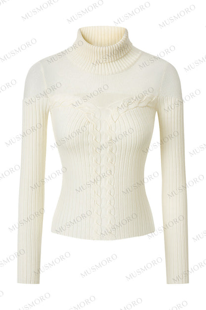 Wool Blend Hollow Knit Top