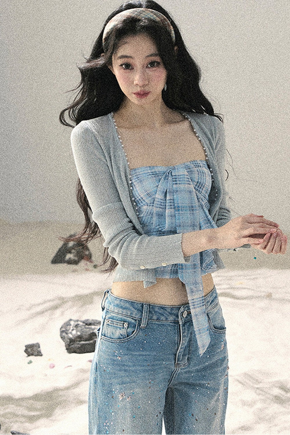 French Sun Protection Knit Cardigan Set