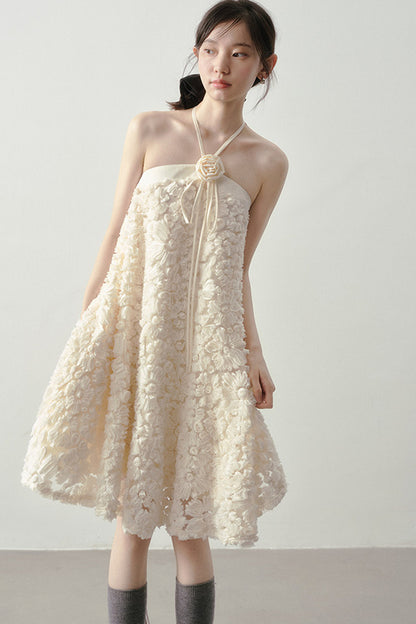 Robe jacquard blanc lait