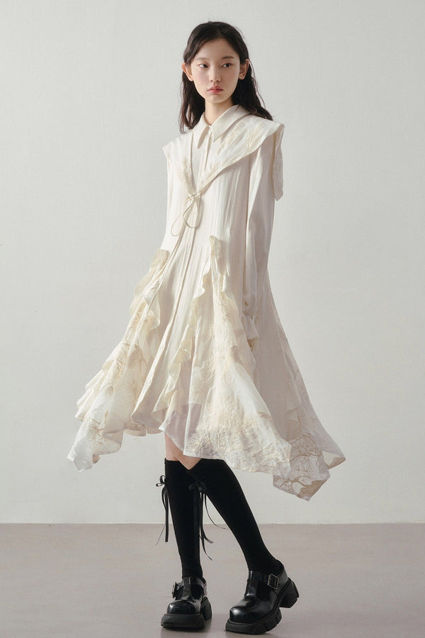 Embroidery Shawl Dress